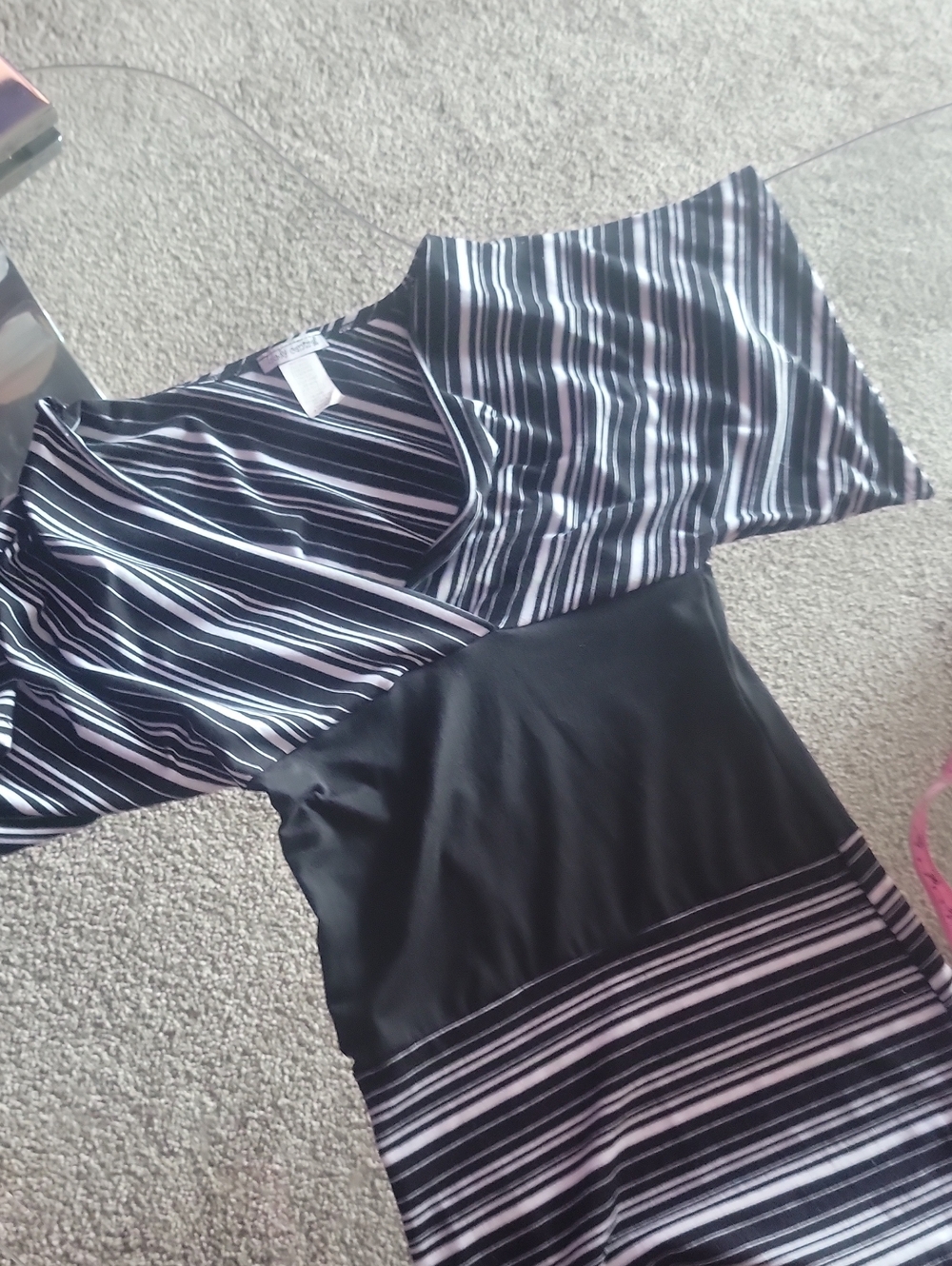 Body Central Black and White Striped Top.with Wide Sleeves